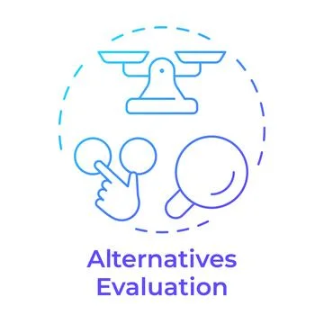 Alternatives evaluation blue gradient concept icon Stock Illustration