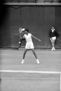 Althea Gibson At The French Championships, Paris, France Stock Photos