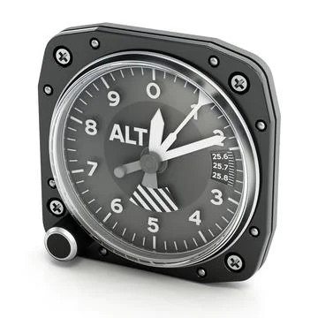 Altimeter isolated on white background. 3D illustration Stock Illustration