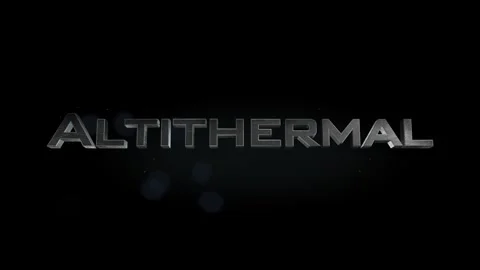 Altithermal title 3D metal text on black alpha channel background Stock Footage 301065210