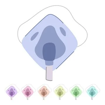 Altitude oxygen mask vector cartoon graphic Stock Illustration