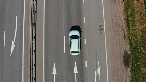 Altitude view of the highway among the fields Stock Footage 197386801