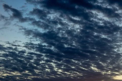 Altocumulus Clouds at Dusk Stock Photos