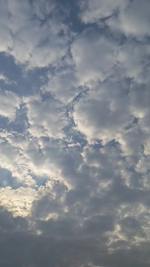 Altocumulus Clouds Moving Across Blue Sky Vertical Video Stock Footage Vidéo 339260162