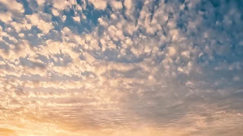 Altocumulus clouds at sunset time wrap. Stock Footage 171657936
