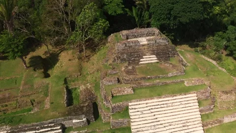 Altun Ha, Mayan Temple in Belize Drone Video Shot, Aerial Footage Stock Footage 230809678