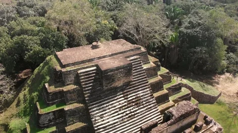 Altun Ha, Mayan Temple in Belize Drone Video Shot, Aerial Footage Stock Footage 230811968