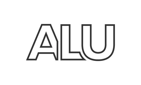 ALU logo design template with strong and modern bold text. Initial based ve.. 스톡 일러스트
