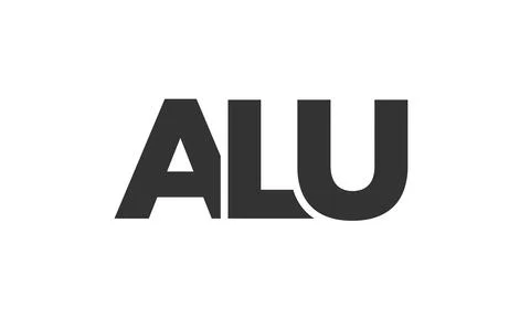 ALU logo design template with strong and modern bold text. Initial based ve.. Stock Illustration