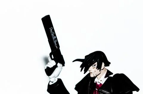 Alucard with his gun (Hellsing) Stock Illustration