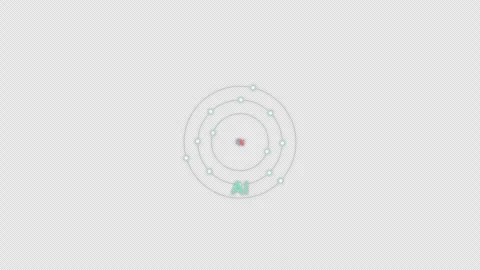 Aluminium Al Bohr Atom Model Clean No Text Animation Video Overlay Alpha 4K 動画素材 339371480