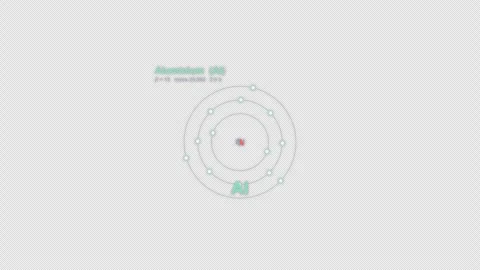 Aluminium Al Bohr Atom Model Labeled Animation Video Overlay Alpha 4K 動画素材 339371487