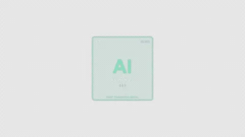 Aluminium Al Periodic Table Element Tile Labeled Animation Video Overlay Alpha 4 Stockbeeldmateriaal 339371468