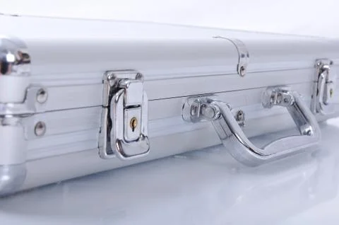 Aluminium briefcase Stock Photos