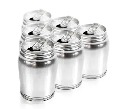 Aluminium can group Stock Photos