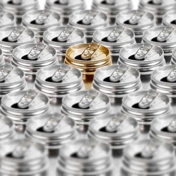 Aluminium can group Stock Photos