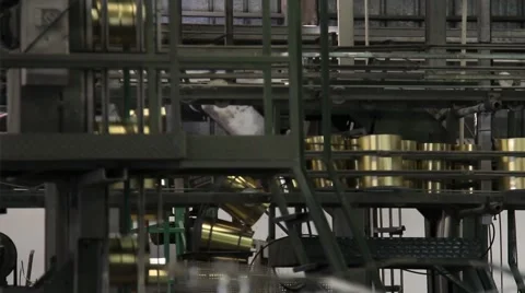 Aluminium  Cans Machine  Moving Stock Footage 42698691