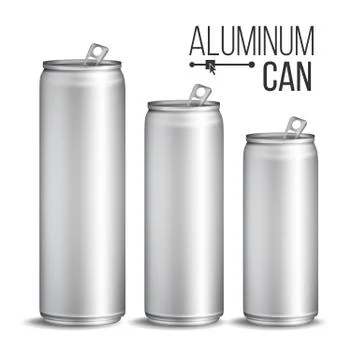 Aluminium Cans Vector. Silver Can. Branding Design. Blank Can Beer Of Soft Drink Stock Illustration