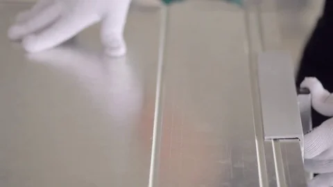 Aluminium composite sheet bending Stock Footage 70194460