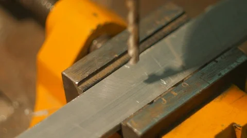 Aluminium drilling close up Stock Footage 108090065
