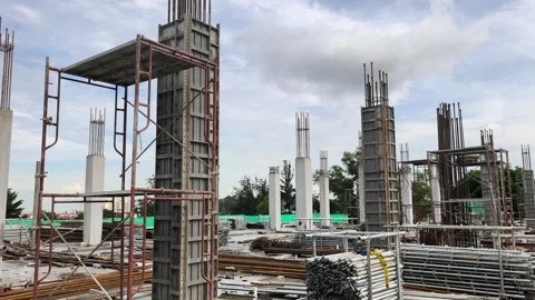 Aluminium Formwork System for Concrete Pillars on Construction Site Vidéo 338427003