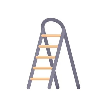 Aluminium ladder icon flat vector. Wood construction イラスト素材