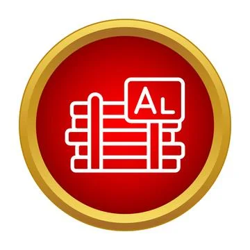 Aluminium metal bars stack manufacturing production icon Stock Illustration