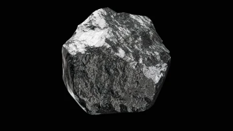 Aluminium nugget demonstration looping 3D animation with alpha Stock Footage 201114842