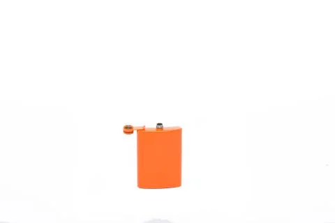 Aluminium orange flask. Stock Photos