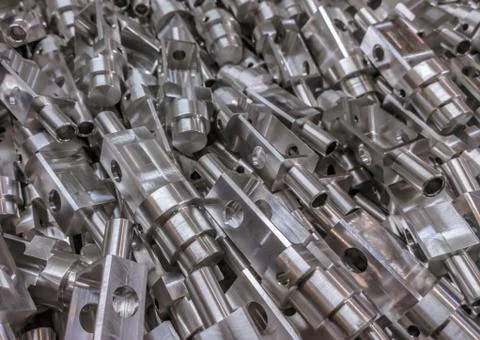 Aluminium parts background Stock Photos