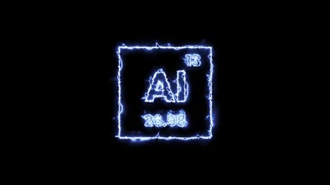 Aluminium periodic table element animation isolated on black background Stock Footage 326726393