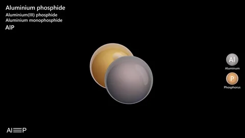 Aluminium Phosphide. 3D model.  AlP. Black background. 3D render Stock Footage 291645255
