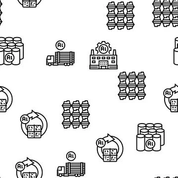 Aluminium Production Vector Seamless Pattern Stock Illustration
