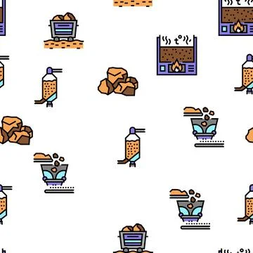 Aluminium Production Vector Seamless Pattern Illustrazione stock