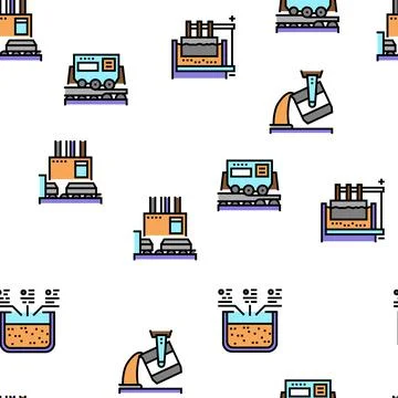 Aluminium Production Vector Seamless Pattern Illustrazione stock