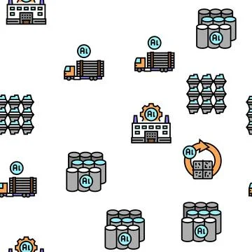 Aluminium Production Vector Seamless Pattern 스톡 일러스트