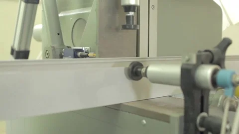 Aluminium profile cutting machine Video stock 70194685