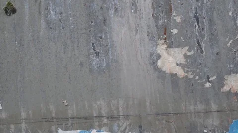 Aluminium wall in motion, board with torn poster after vote Stock Footage 89287834