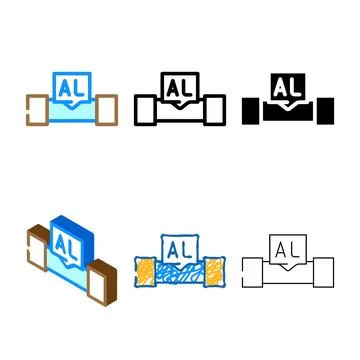 Aluminum cable color icon vector forms Stock Illustration