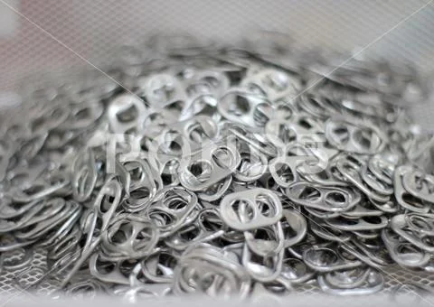 Aluminum can open loop texture background Stock Photo #127272240