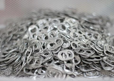 Aluminum can open loop texture background Stock Photos