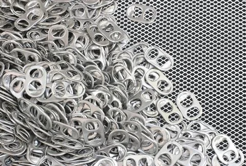 Aluminum can open loop texture background Stock-Fotos