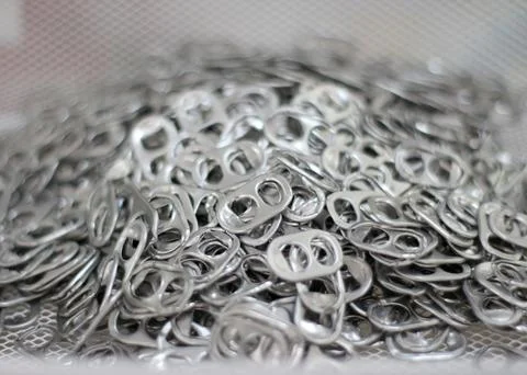 Aluminum can open loop texture background Stock-Fotos