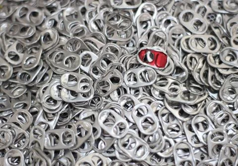 Aluminum can open loop texture background Stock-Fotos