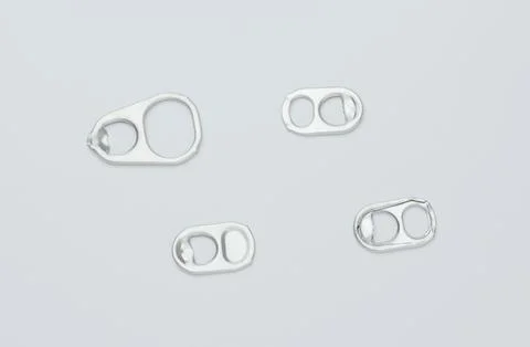 Aluminum can open loop on white Stock-Fotos
