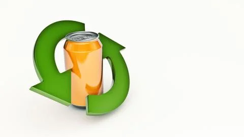 Aluminum can recycle. 3d rendering Stock Illustration