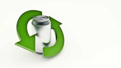 Aluminum can recycle. 3d rendering Stock Illustration