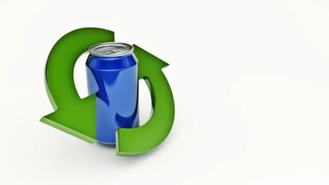 Aluminum can recycle. 3d rendering Stock Illustration