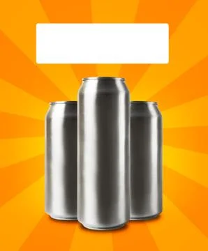 Aluminum cans with blank space for text. Stock Illustration