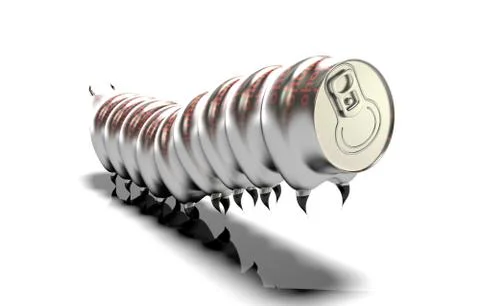 Aluminum cans on a white background Stock Illustration